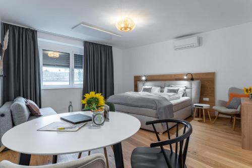 Posteľ alebo postele v izbe v ubytovaní Apartments Galumbo - bleiben & genießen