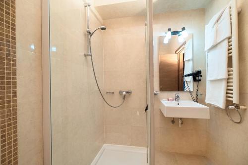 Koupelna v ubytování Hotel Tisa
