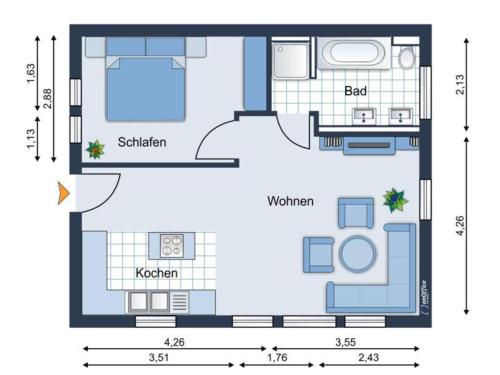 a floor plan of a house at Ferienwohnungen am Seeufer in Möhnesee