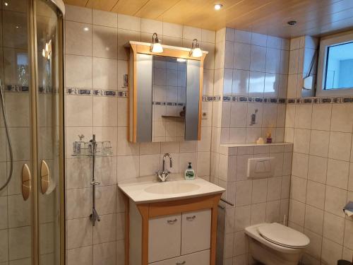 Koupelna v ubytování Ferienwohnung Anjele