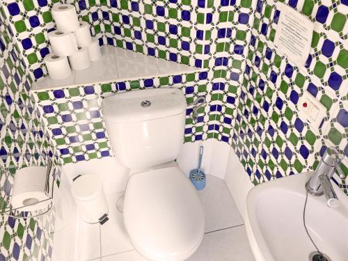 een kleine badkamer met een toilet en een wastafel bij Apartamento Atlantico in Santa Cruz de Tenerife