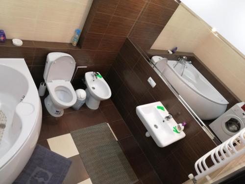 Vonios kambarys apgyvendinimo įstaigoje Big Apartment in Rivne center