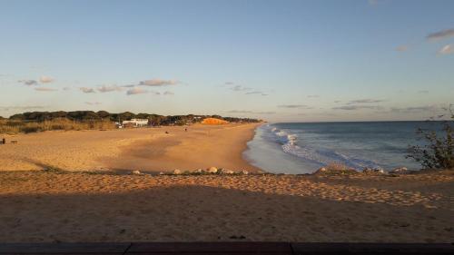 a view of a beach with the ocean at Apartamento Felicidade in Almancil