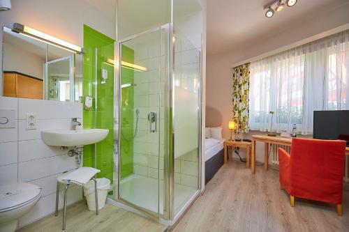 Koupelna v ubytování Flair Hotel zum Storchen