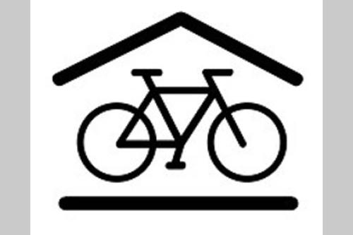 a bike under a roof icon in black at Vakantiewoning in Mol centrum met eigen bar "CasaCuriosa" in Mol