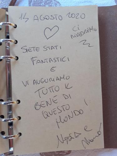 a piece of paper with handwriting on a clipboard at El Canfin in Montebello Vicentino