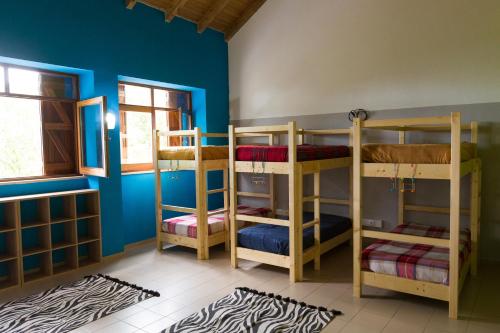 a room with four bunk beds in a room at Casa do Caminheiro in Lousã