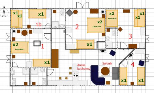 a drawing of a floor plan of a house at Dom Gościnny Hansel & Gretel in Kallinowen