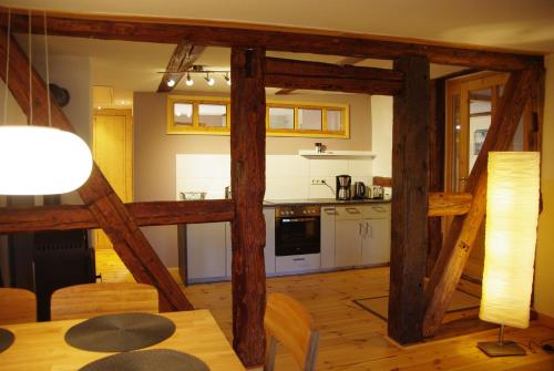 Kuchyň nebo kuchyňský kout v ubytování Gästehaus in Sülbeck