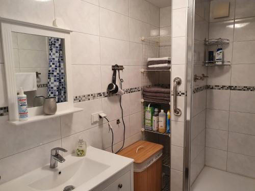 Ένα μπάνιο στο Ferienwohnung Wildbad Süd