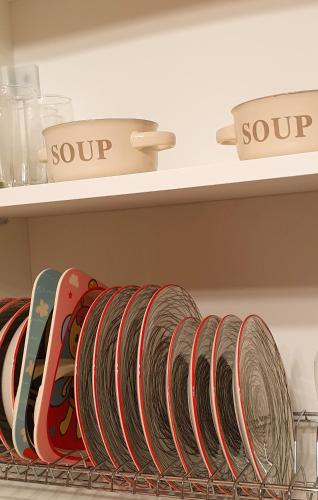 a rack of ties on a shelf in a store at Apollo 2 - Luxury Apartment in Katerini