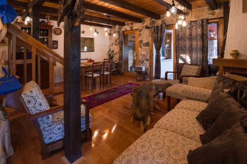a living room with a couch and a dining room at Villa Brallissima in Sveti Martin na Muri