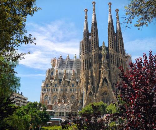 a large building with many spires on it at ibis Styles Barcelona Centre in Barcelona