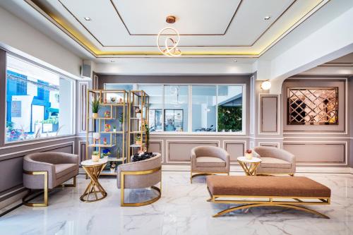 Χώρος καθιστικού στο Penyos Service Apartment