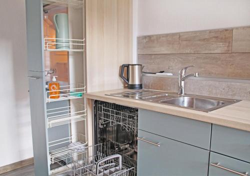 Kuchyň nebo kuchyňský kout v ubytování Altstadt Ferienwohnung Erfurt