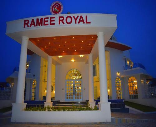 a roma royal hotel at night at Ramee Royal Resort & Spa - Udaipur in Udaipur