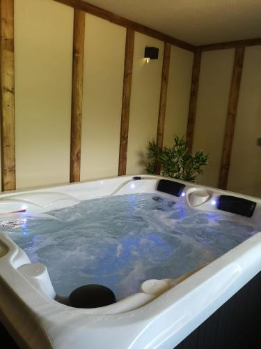 a jacuzzi tub in a room at L'Imprévu Saint Lary Soulan in Saint-Lary-Soulan