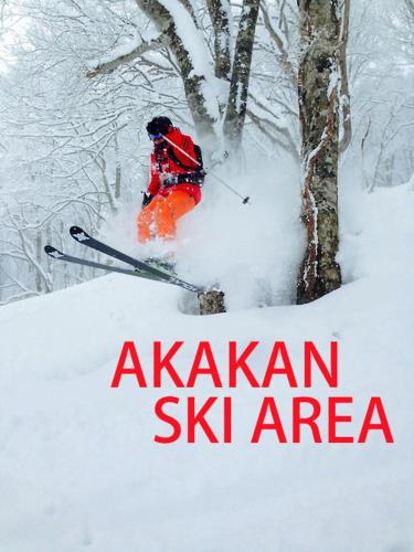 a person is skiing down a snow covered slope at Akakura Wakui Hotel in Myoko
