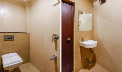 チェンナイにあるThe Mount City Near US Consulateのトイレと洗面台付きのバスルーム