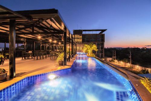 a large swimming pool on the roof of a building at Phu Dahla Residences in Ao Nang Beach