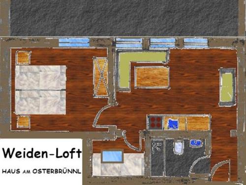 a floor plan of a building with a building at Haus am Osterbrünnl in Ruhmannsfelden