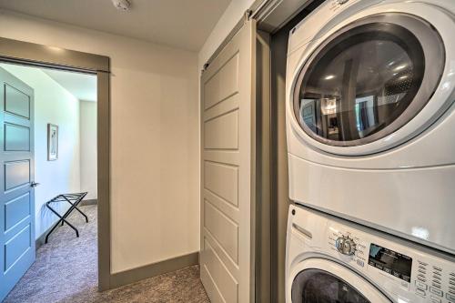 a laundry room with a washer and dryer at Bozeman Home with Deck Walk to Fishing, Hot Springs in Bozeman