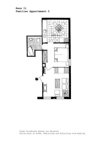 a house with a gardenfourth floor plan at Appartementhaus Strandnähe in Warnemünde