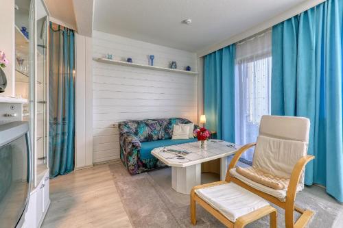 Ruang duduk di Ferienappartement Donautal