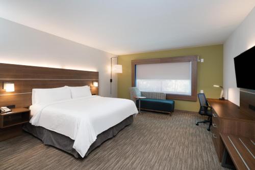 a hotel room with a bed and a television at Holiday Inn Express & Suites Atlanta Airport NE - Hapeville, an IHG Hotel in Atlanta