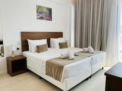 Postel nebo postele na pokoji v ubytování Lysithea Hotel