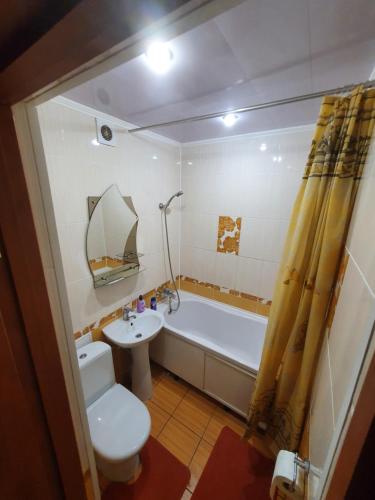 Koupelna v ubytování Apartment on Tarkovskogo 2