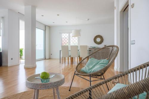 Χώρος καθιστικού στο Punta Carnero - Villa de ensueño