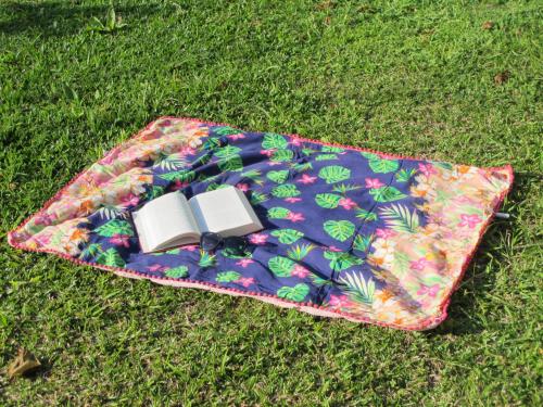 a blanket on the grass with two books on it at Pousada Princesa Isabel - Visconde in Petrópolis