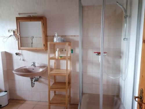 Ванная комната в Ferienwohnungen Wastl Fränkische Schweiz