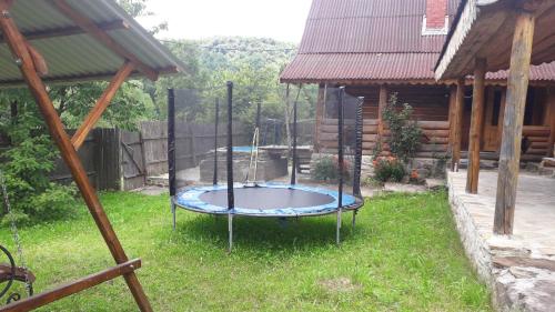 a trampoline in the yard of a house at "Бджілка" і " Садиба для відпочинку" in Lyuta