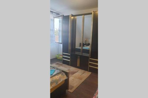 a room with a bed and a closet at APARTMANI Ricci R 1 in Veliko Gradište