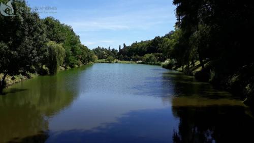 a river with trees on either side of it at Calme et Central à Jonzac in Jonzac