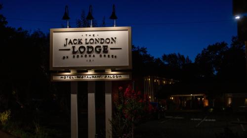 a sign for a jack london london lodge at The Jack London Lodge in Glen Ellen