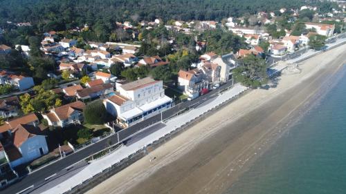 an aerial view of a town next to a beach at Le Homard Bleu in Saint-Trojan-les-Bains