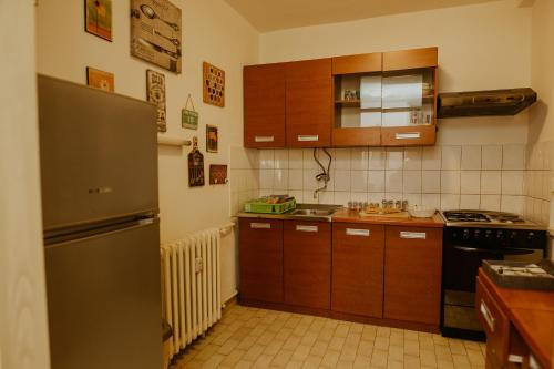 Kuchyň nebo kuchyňský kout v ubytování Apartman Centar
