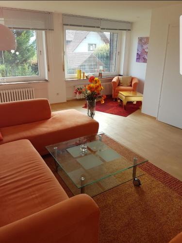 Гостиная зона в Ferienwohnung "Am Johannisberg"