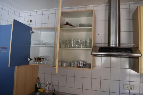 Ett kök eller pentry på Ferienhaus Storchenblick