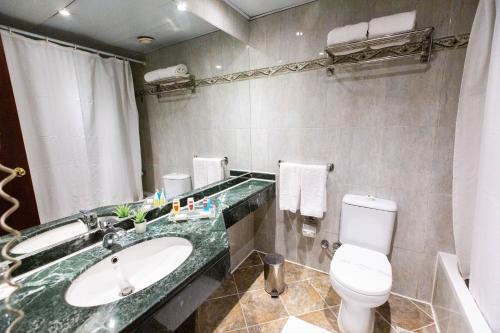 een badkamer met een wastafel en een toilet bij Grand Pyramids Hotel in Caïro