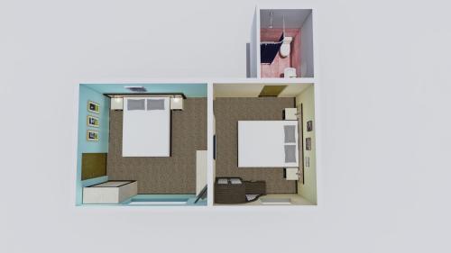 widok aometryczny pokoju w domu w obiekcie U dida Grytsya w Jaremczach