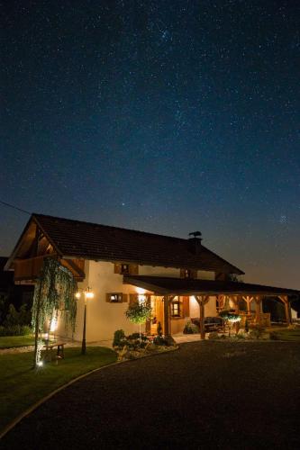 a house at night with a starry sky at Villa Brallissima in Sveti Martin na Muri