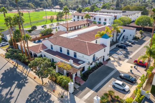 an overhead view of a house in a town at Mason Beach Inn in Santa Barbara