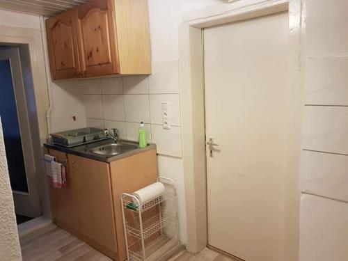 Kuchyň nebo kuchyňský kout v ubytování Weschnitzstubb