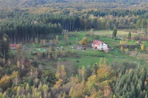 Photo de la galerie de l'établissement "La Belle Chambre" dans une ferme avec etang privé dans la région des Mille Etangs Faucogney-et-La-Mer, à Écromagny