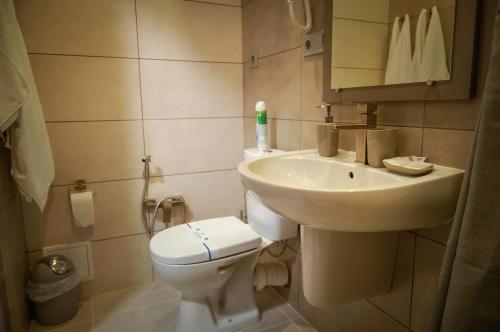 Koupelna v ubytování Delta Hotel