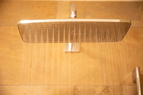 a shower head with water coming out of it at Ferienwohnung Carmen Schuchter in Vandans
